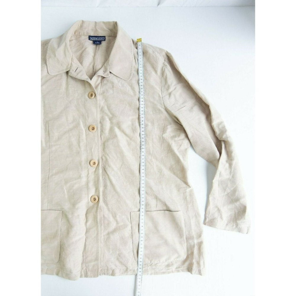 Lands' End Womens Shirt Jacket Beige Plus Size 18 Linen Silk Blend - Picture 7 of 8